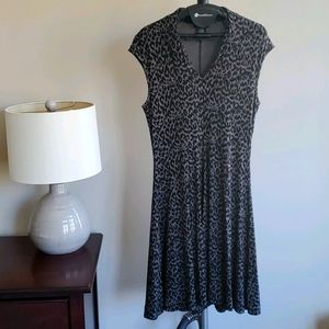 L&T Leopard Fit and Flare Dress